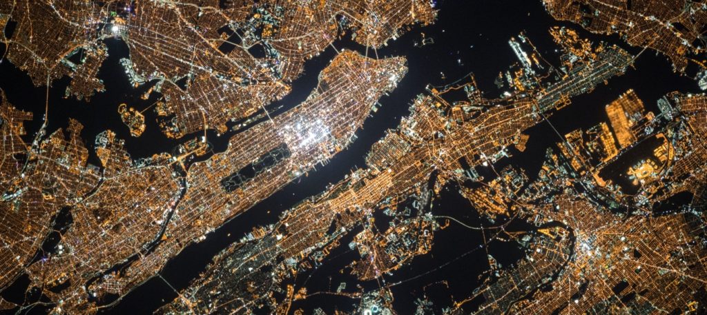 New York City at night picture from space